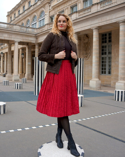 Vintage Plissérok met stippen - XS - Petit Paris Vintage