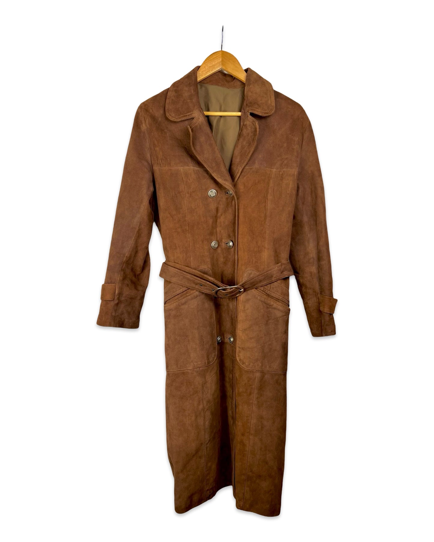 Vintage suède trenchcoat - S