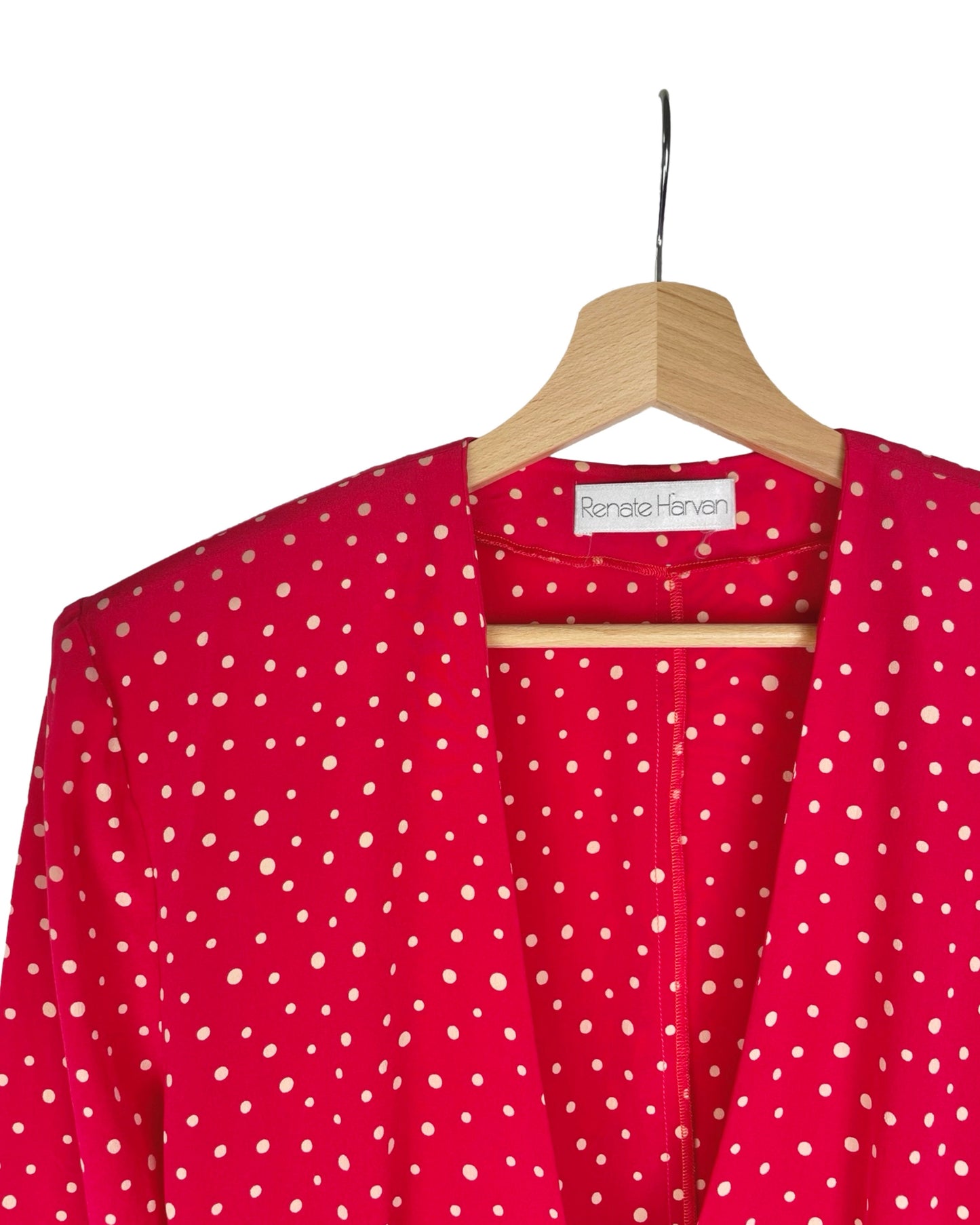 Vintage Zijden stippelblouse met schootje - S - Petit Paris Vintage