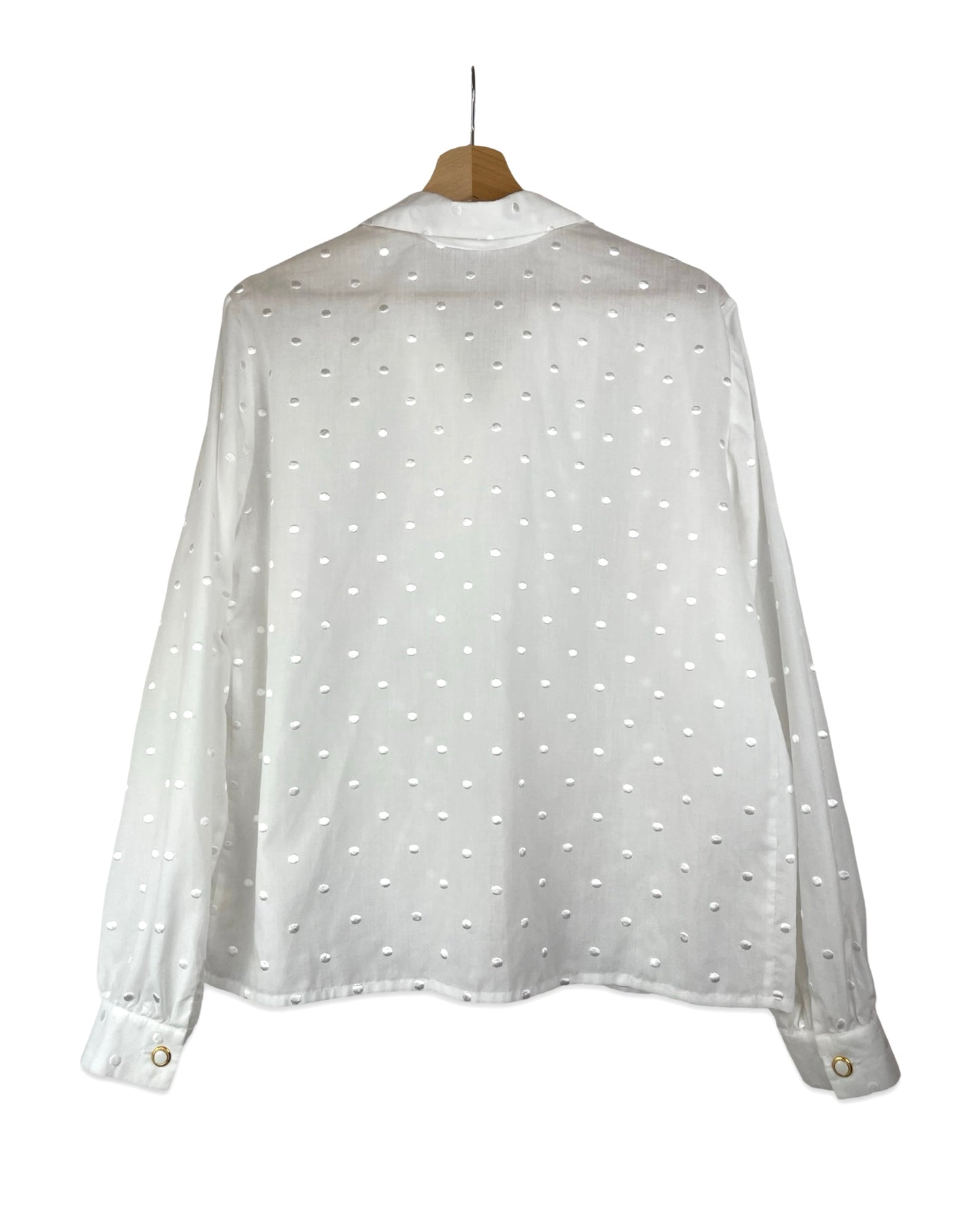 Vintage Blouse met geborduurde stippen - L - Petit Paris Vintage