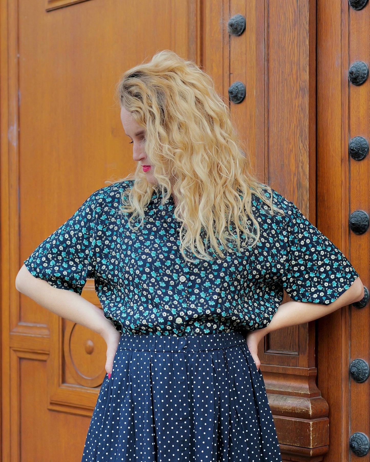Vintage Blouse met bloemenprint - L - Petit Paris Vintage