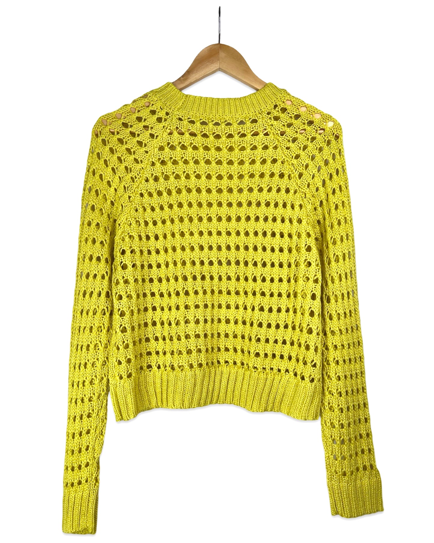 Lime crochet trui - L