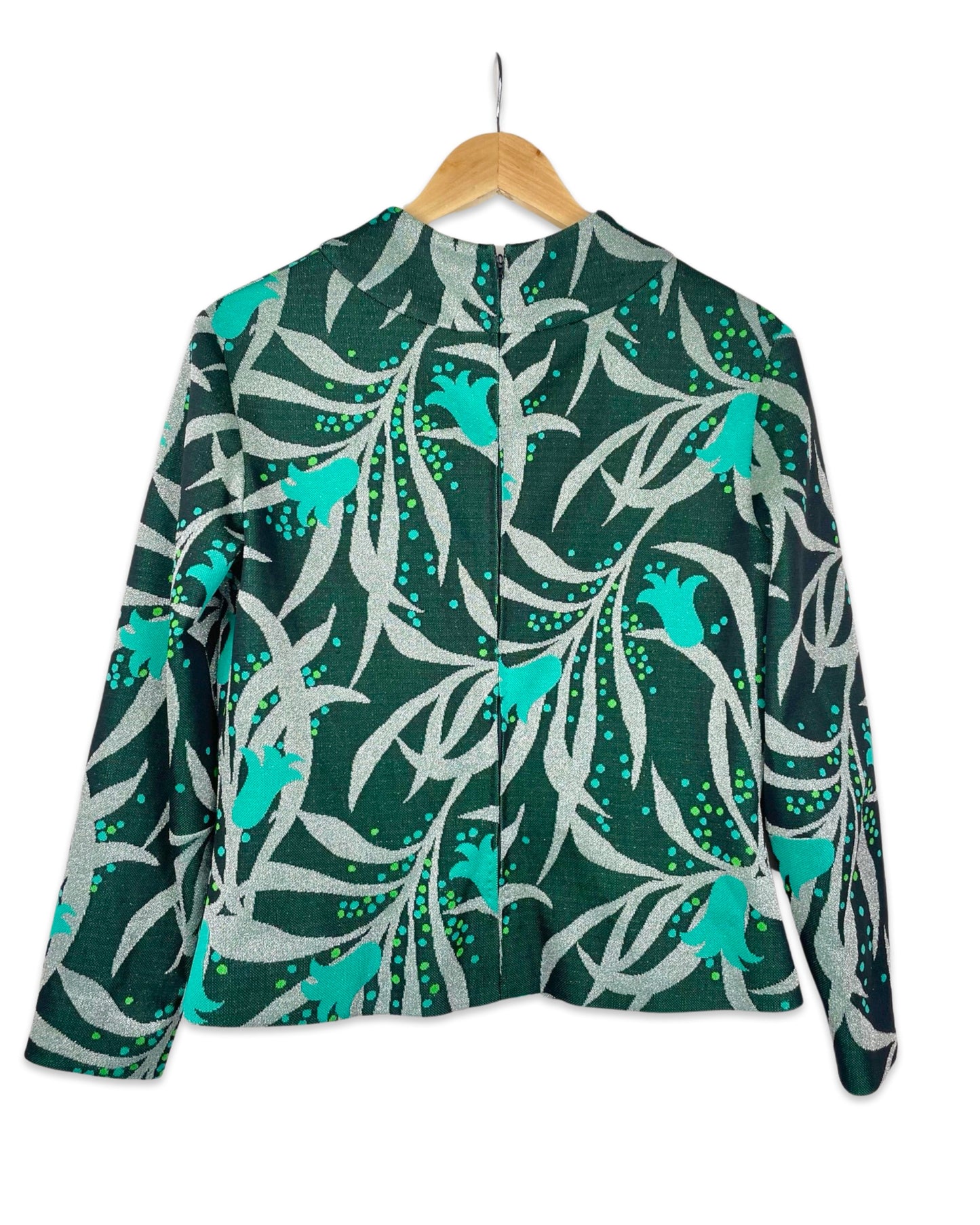 Vintage Groene vintage top met print - M - Petit Paris Vintage