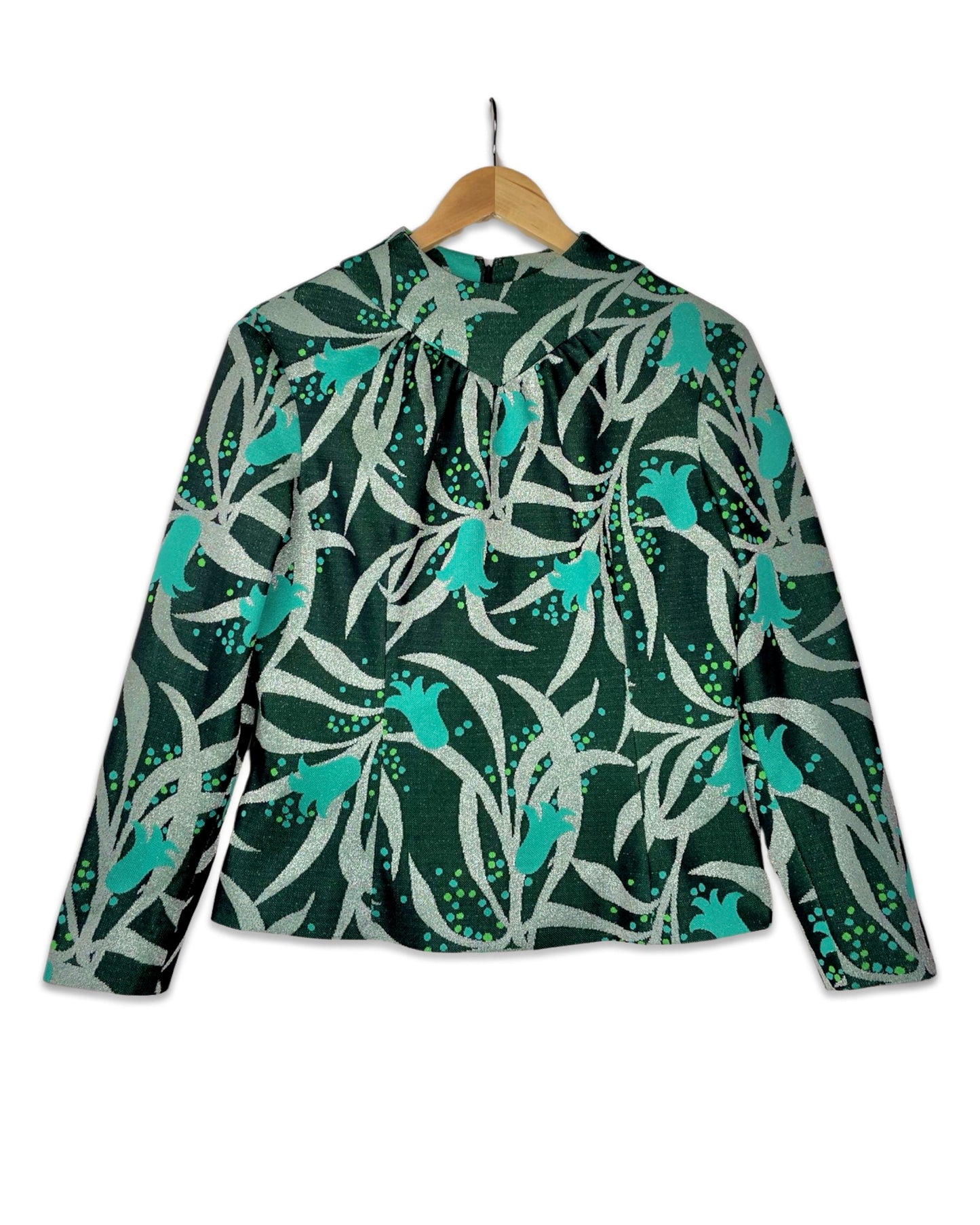 Vintage Groene vintage top met print - M - Petit Paris Vintage
