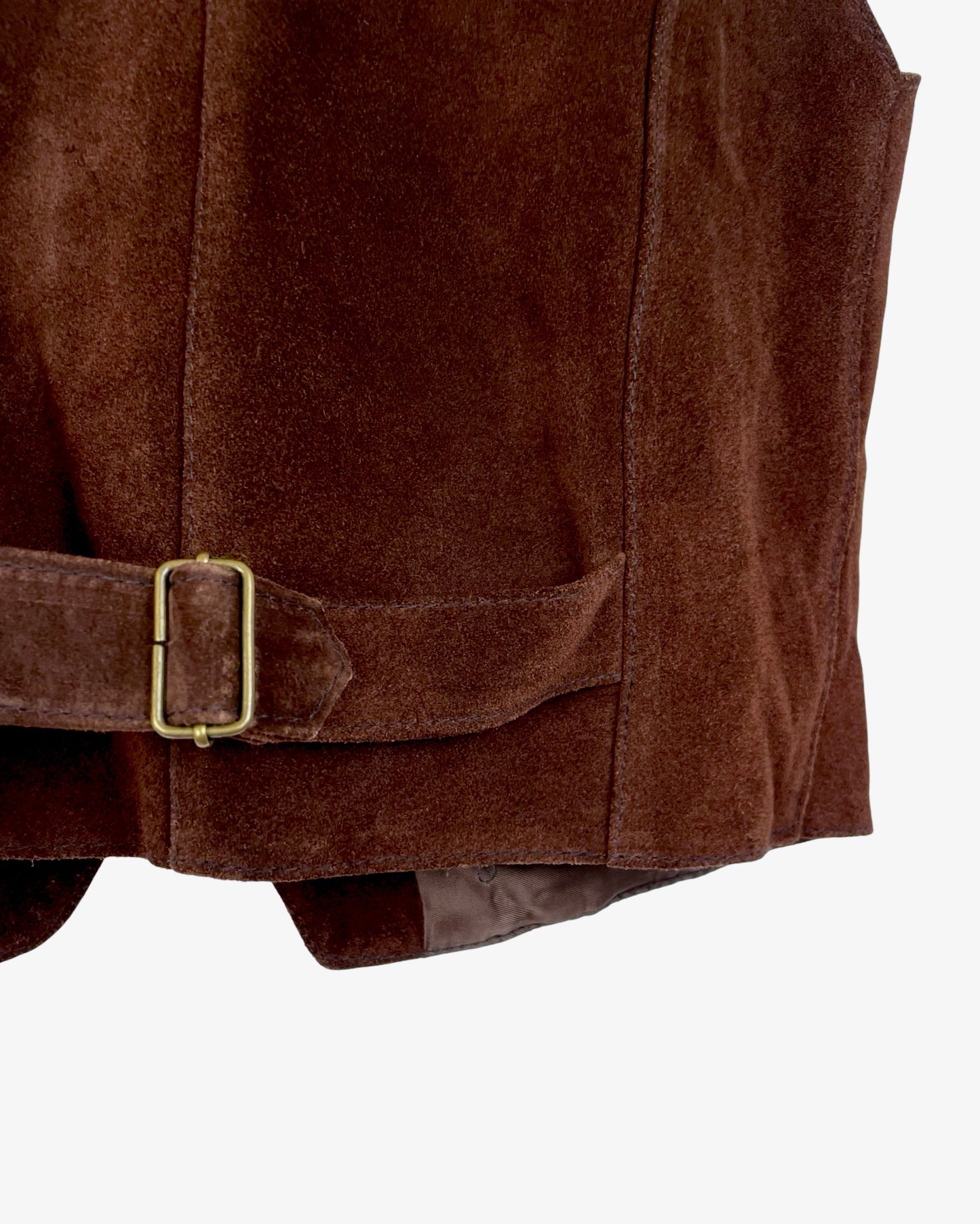 Vintage Bruin suède gilet - S - Petit Paris Vintage