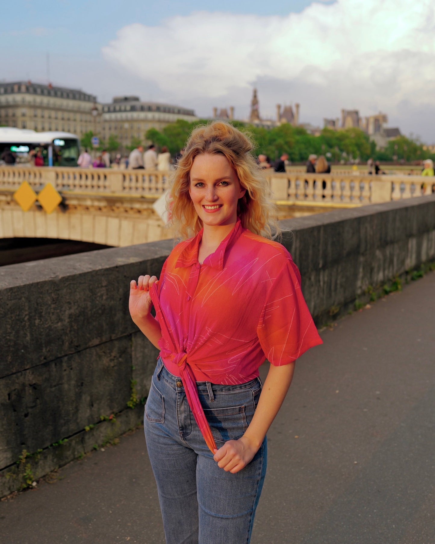 Vintage Kleurrijke blouse - XL - Petit Paris Vintage