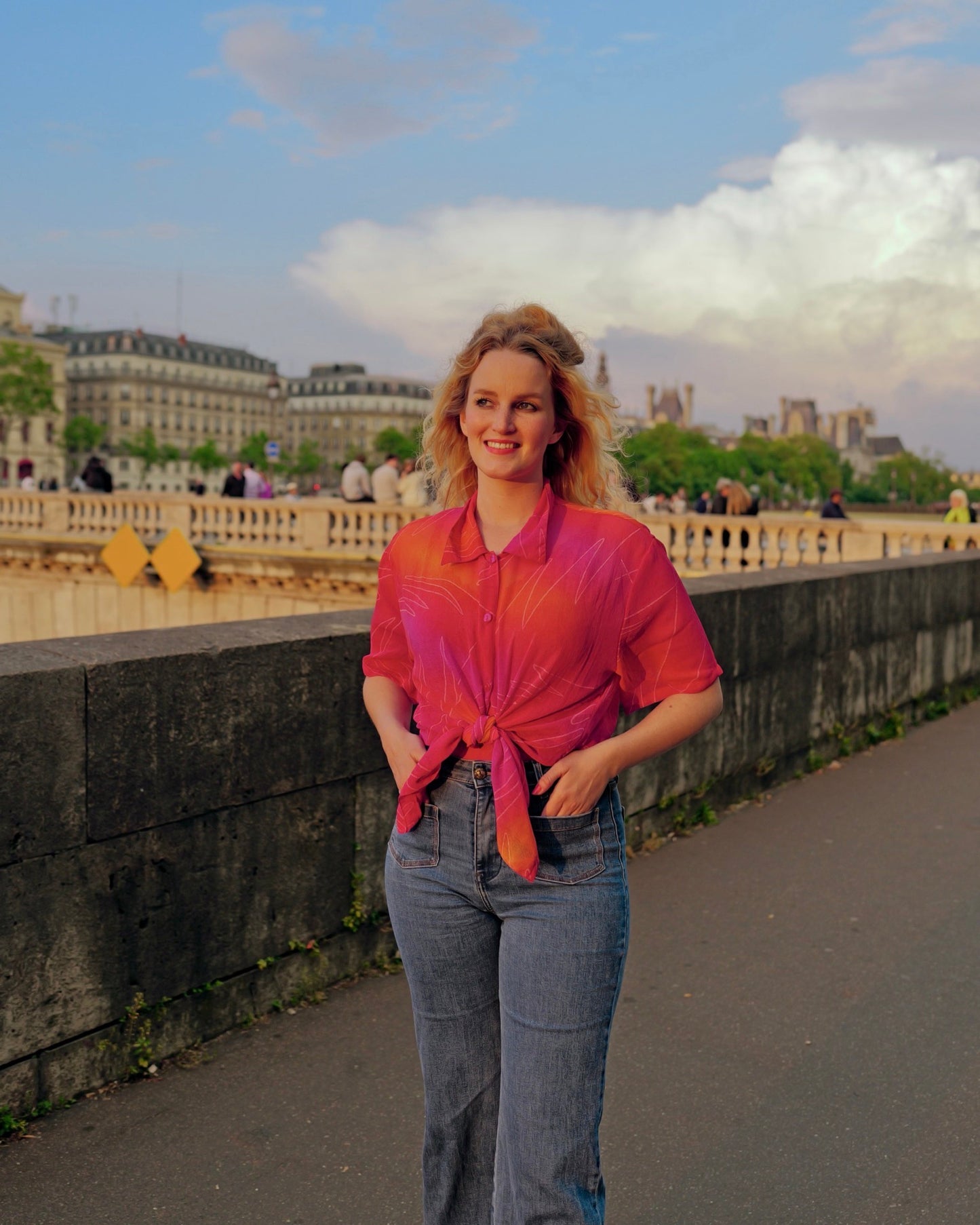 Vintage Kleurrijke blouse - XL - Petit Paris Vintage