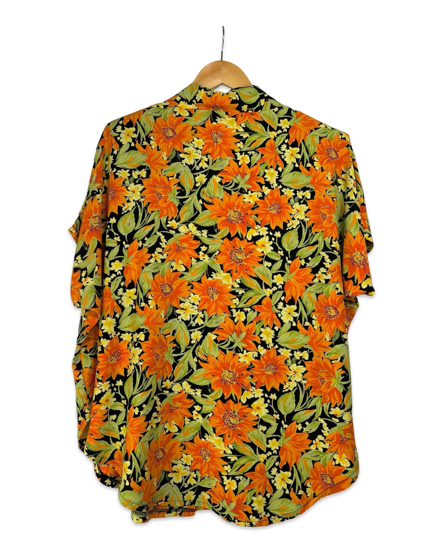 Blouse met oranje bloemen - XL