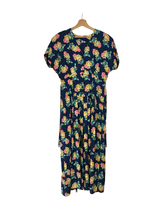 Vintage Midi bloemenjurk - M - Petit Paris Vintage