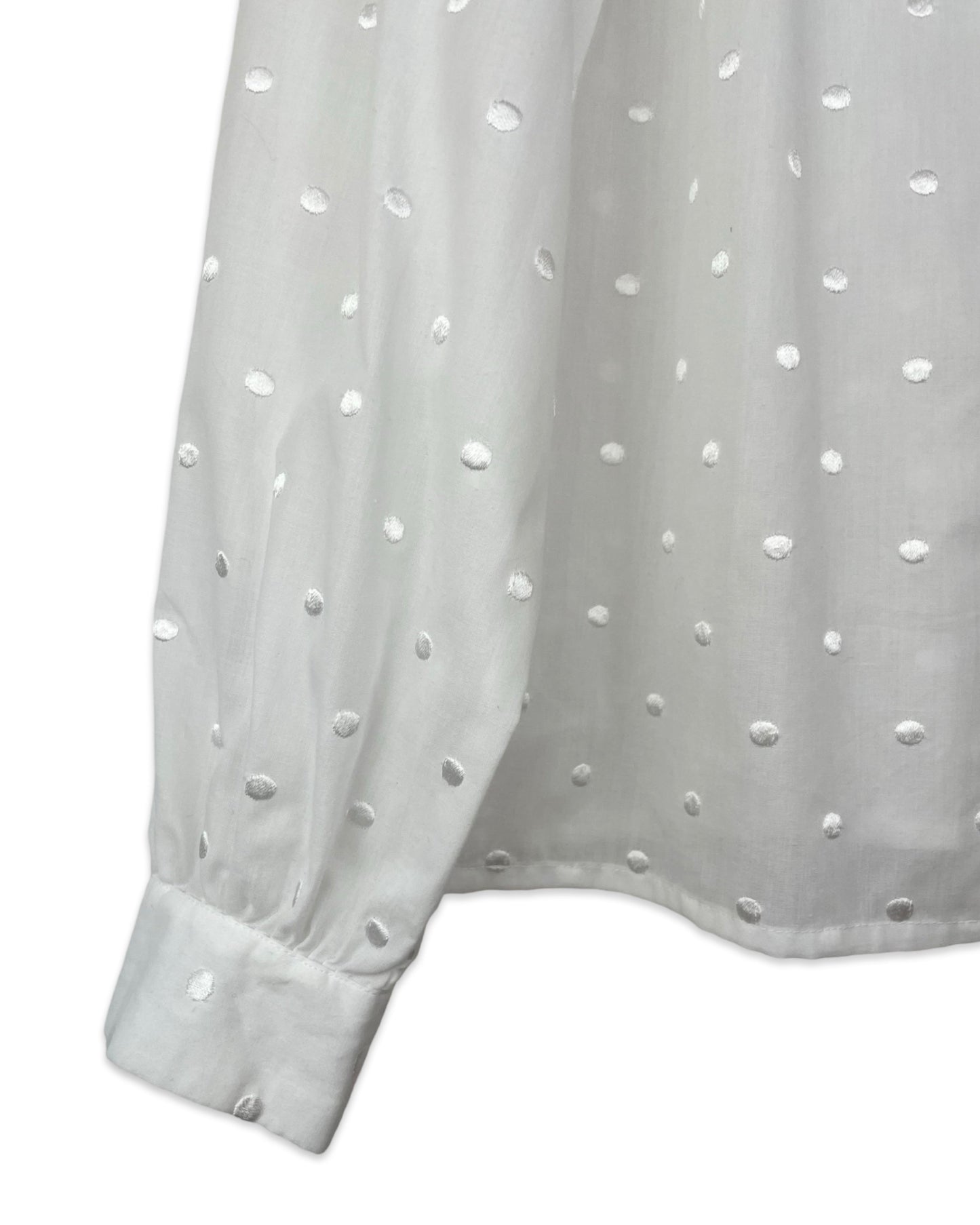 Vintage Blouse met geborduurde stippen - L - Petit Paris Vintage