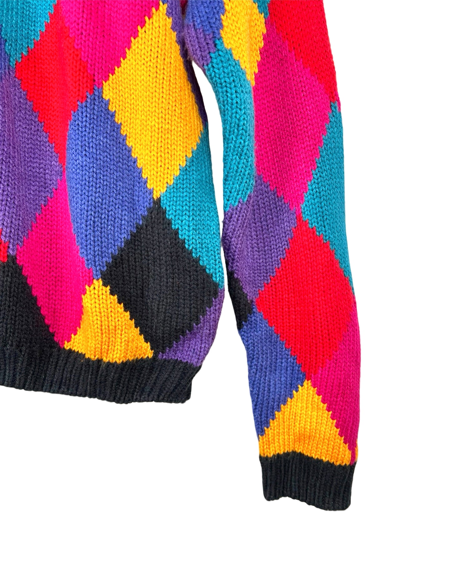 Vintage multicolor vest met ruiten - L