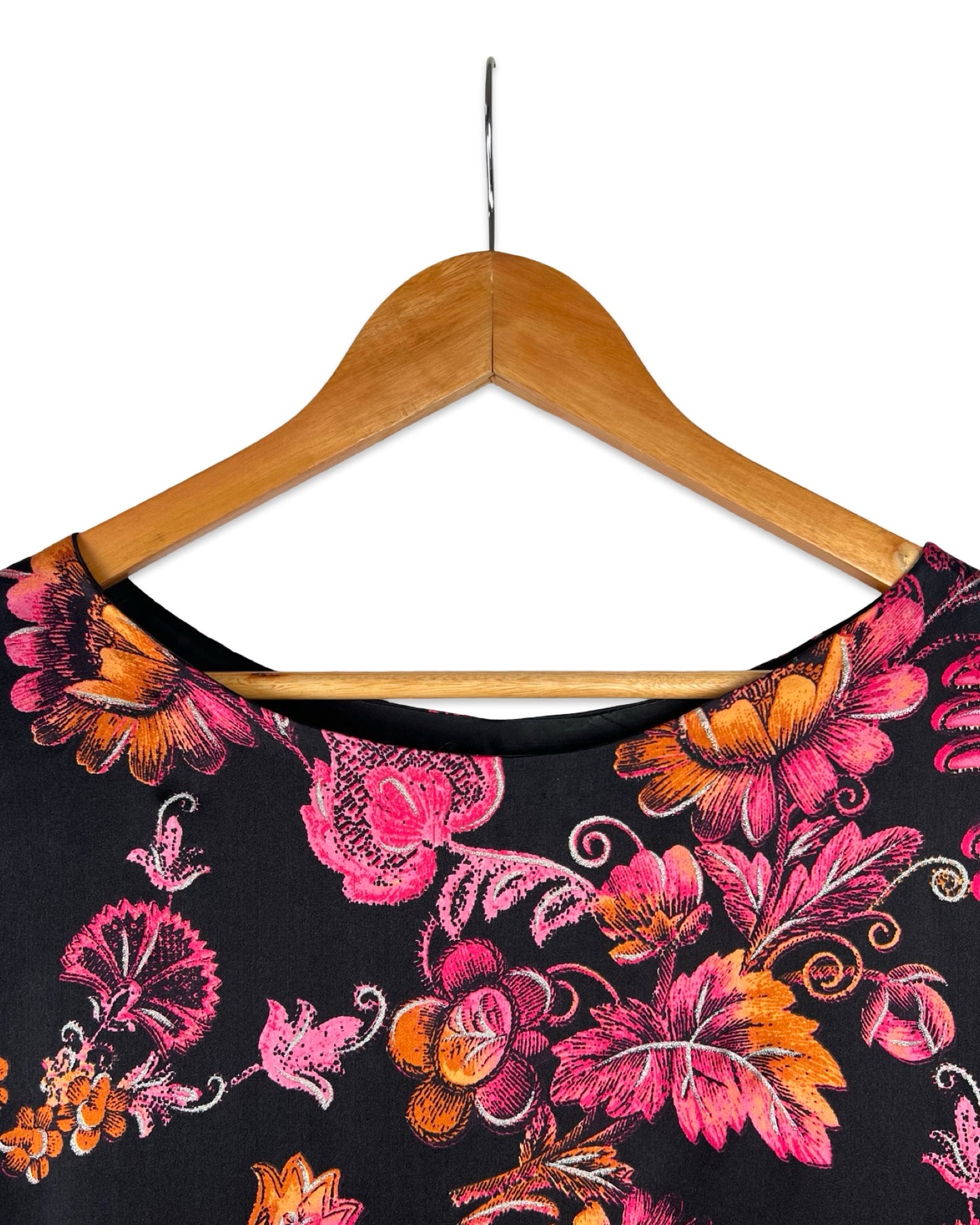 Zijden top met bloemen - XL