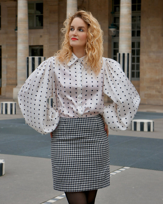 Vintage Pied de poule minirok - S - Petit Paris Vintage