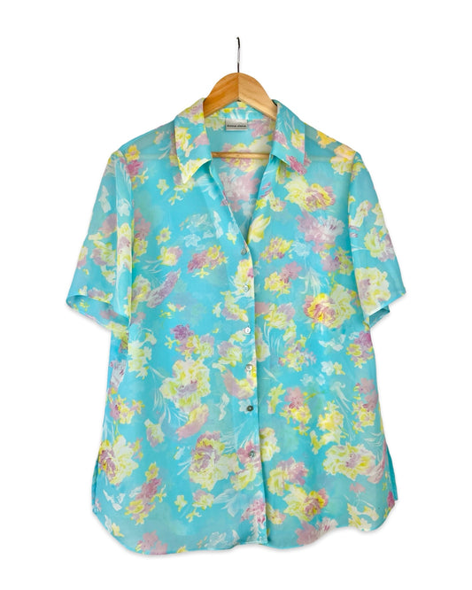 Vintage blouse met bloemen - XL