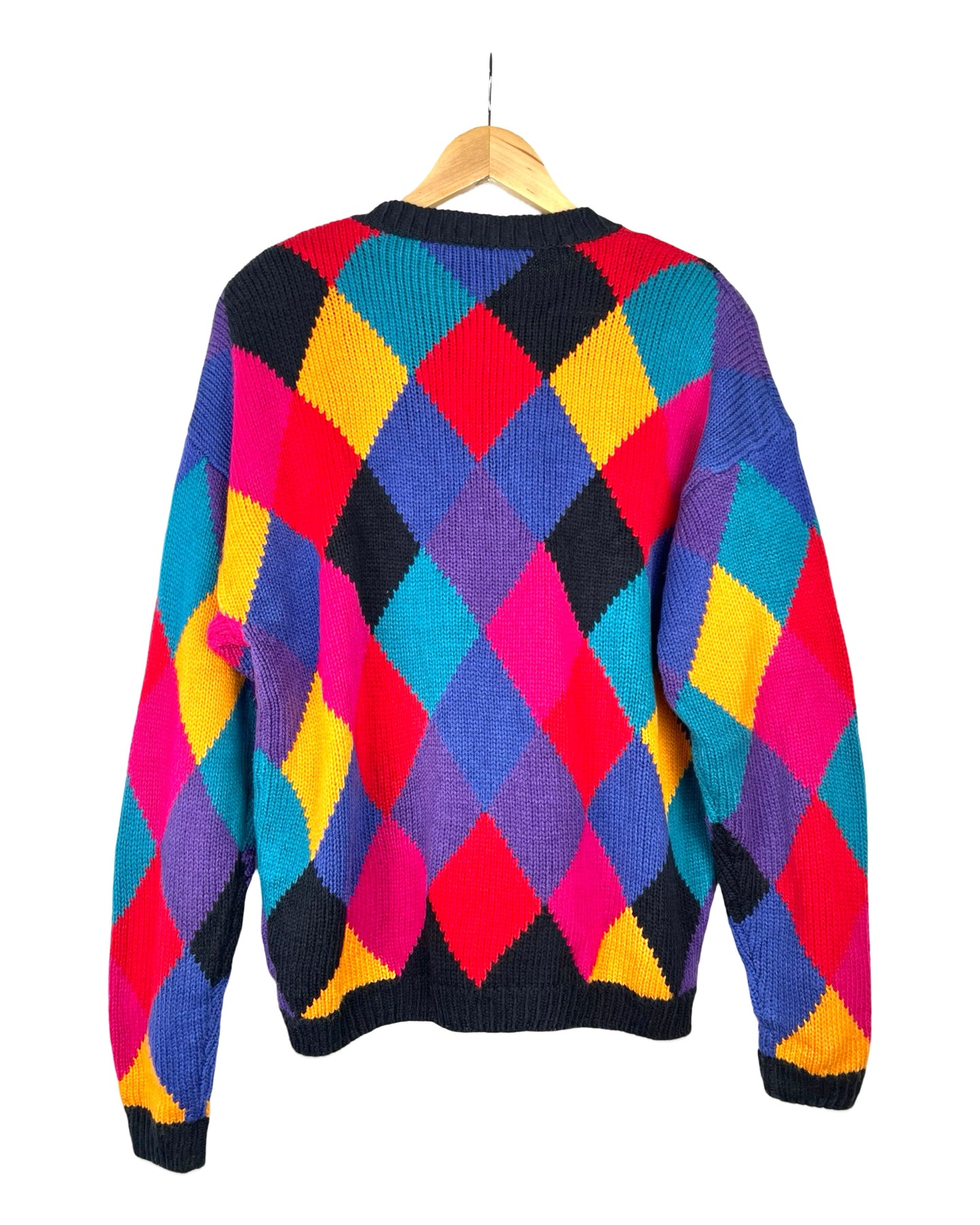 Vintage multicolor vest met ruiten - L