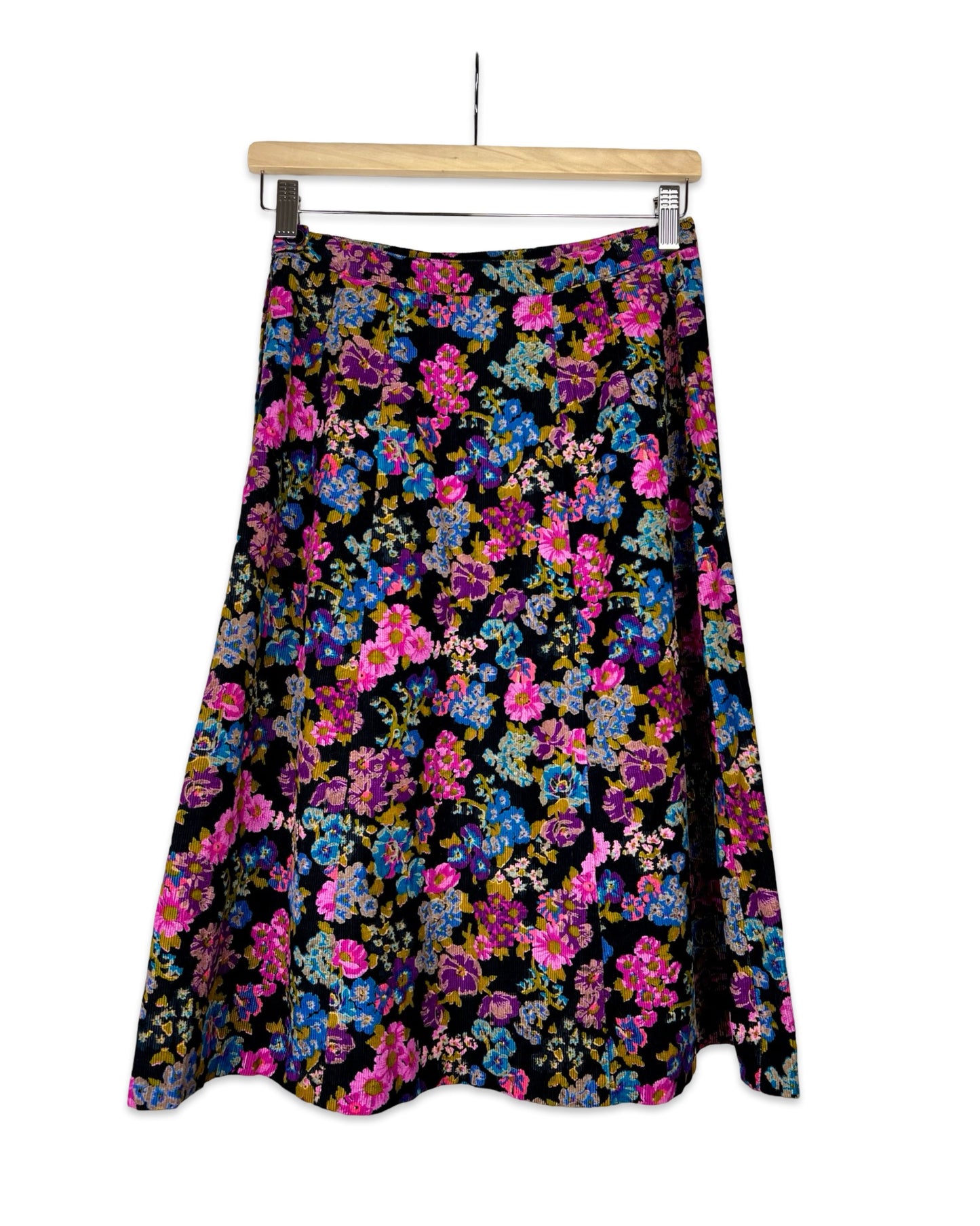 Vintage corduroy bloemenrok - S