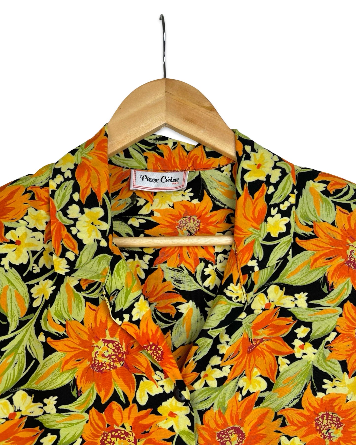 Blouse met oranje bloemen - XL