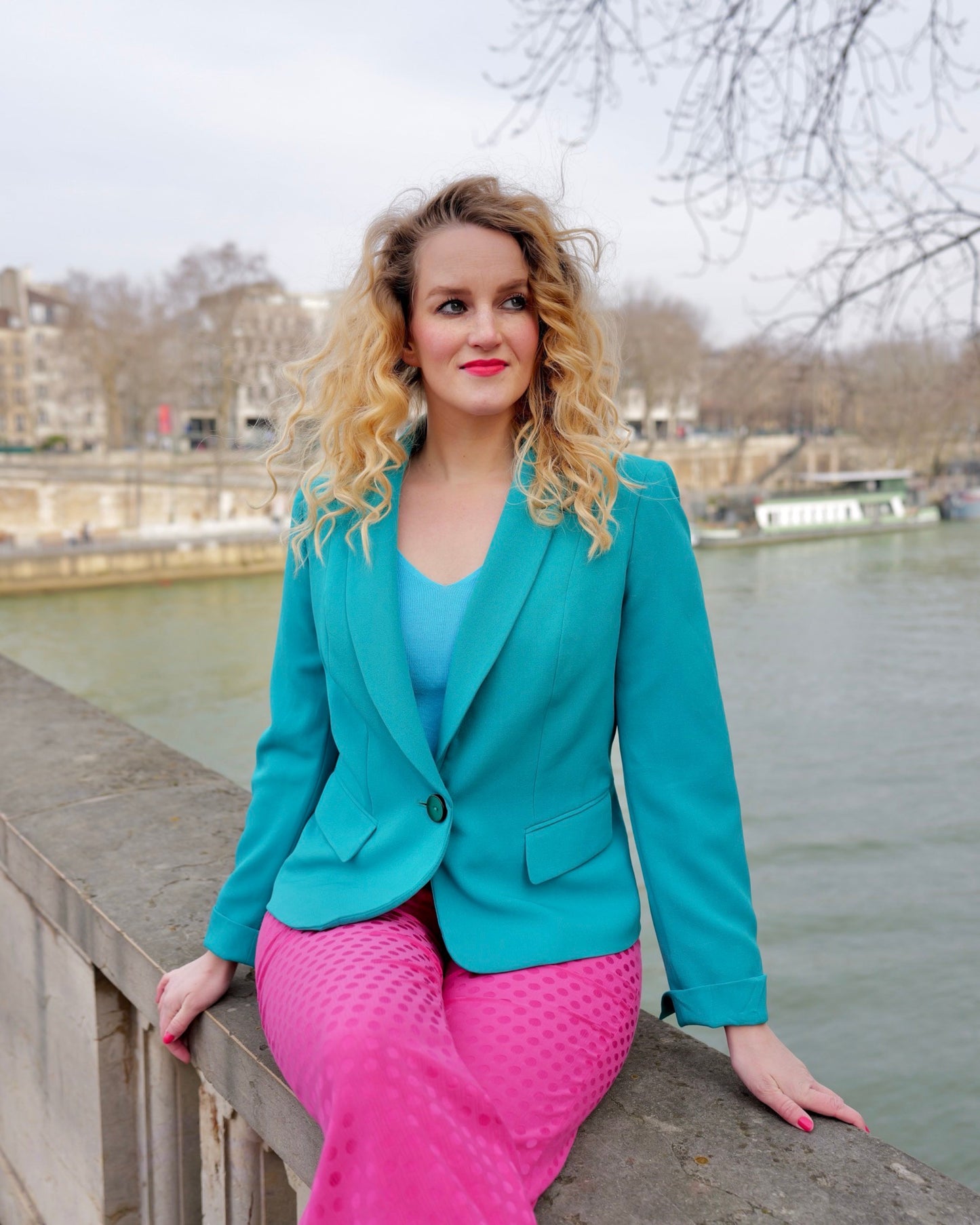 Turquoise blazer - M