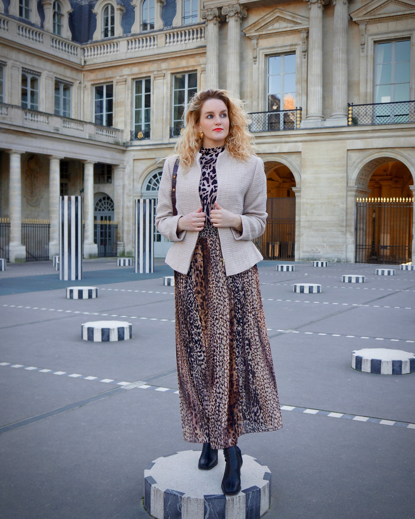 Vintage Maxirok met panterprint - S - Petit Paris Vintage