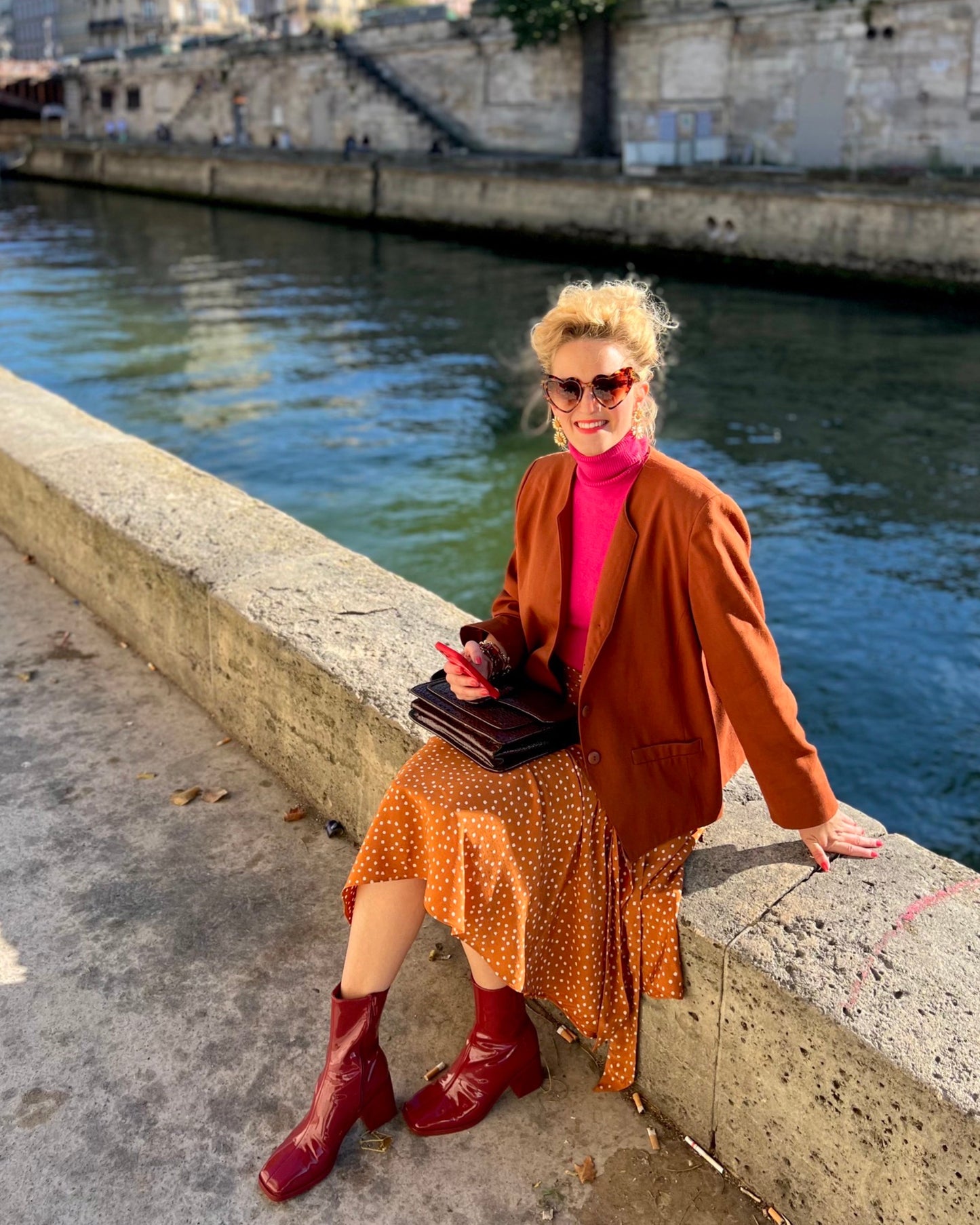 Vintage Cognac blazer - XL - Petit Paris Vintage