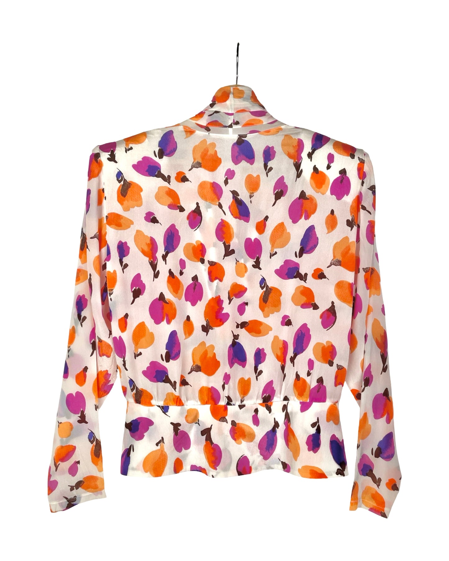 Vintage Overslag blouse met bloemen - S - Petit Paris Vintage