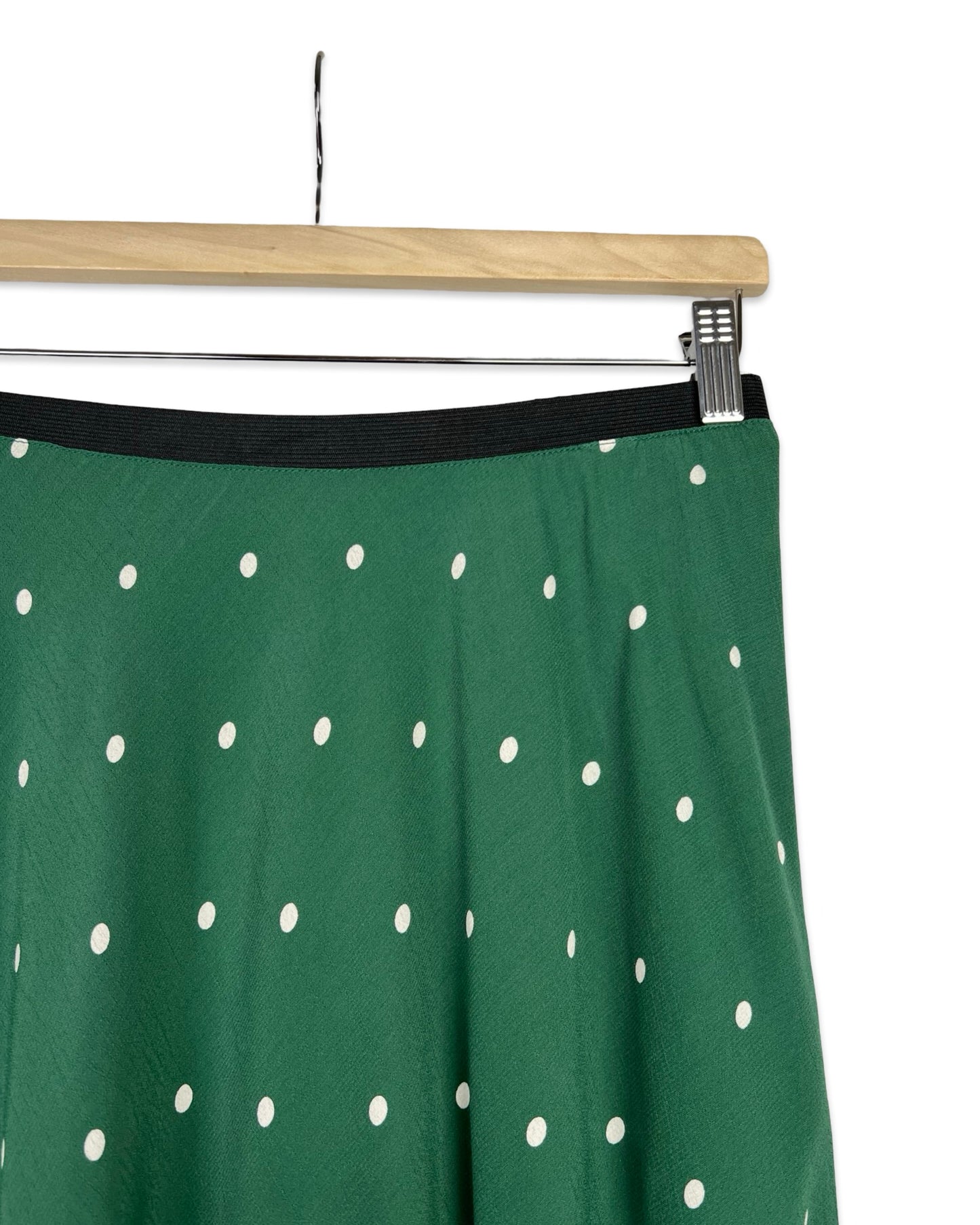 Groene maxirok met stippen - M