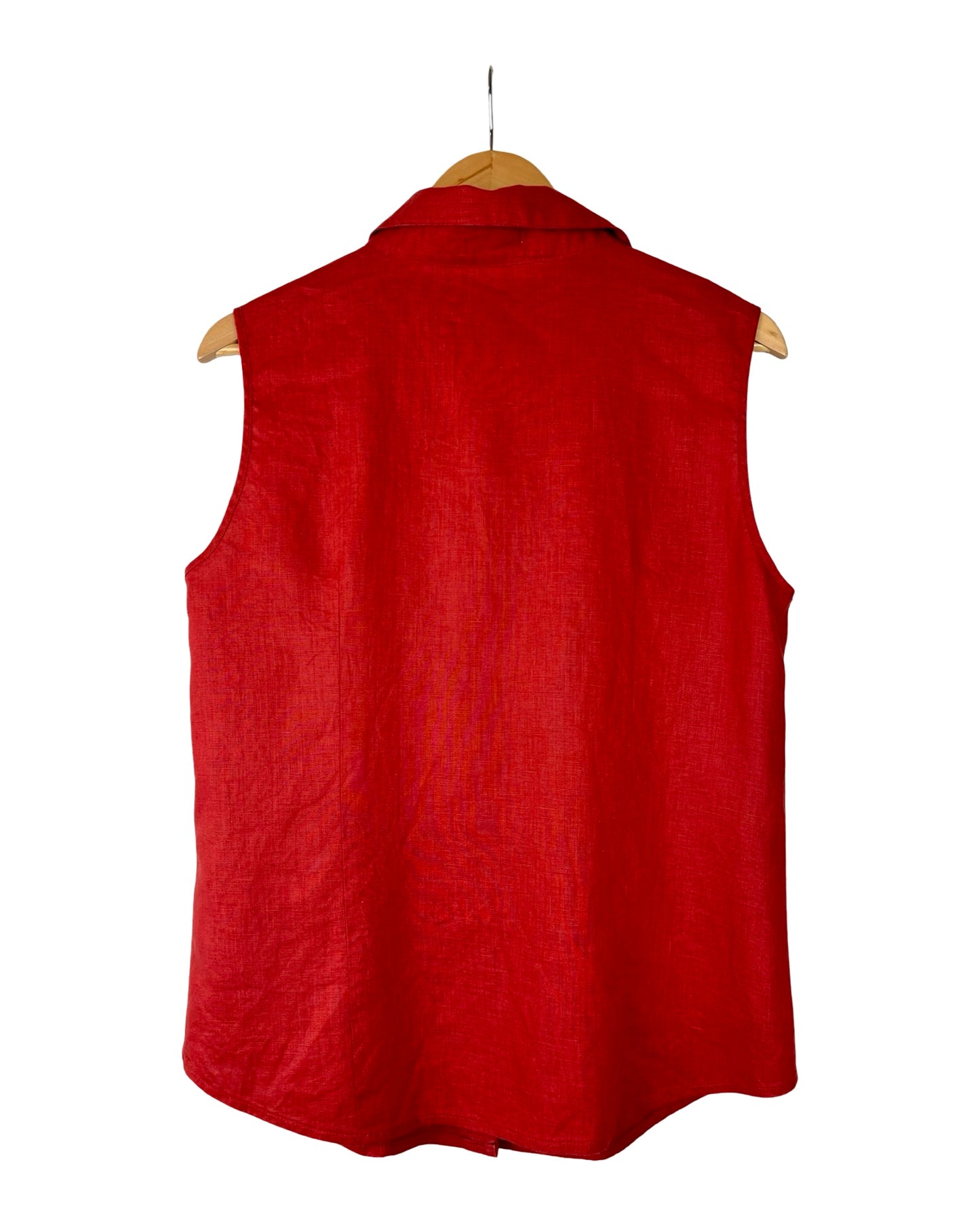 Vintage bordeaux linnen top - M/L