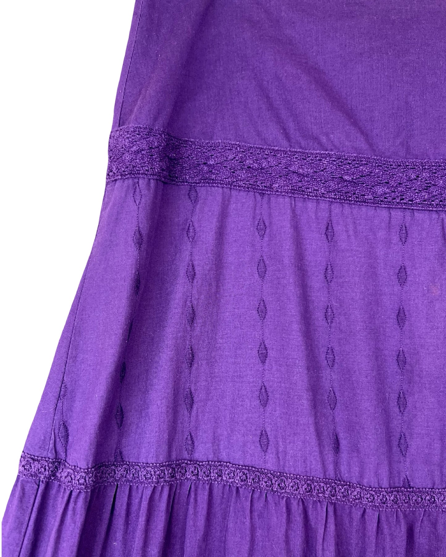 Bohemian vintage maxirok met stroken - L