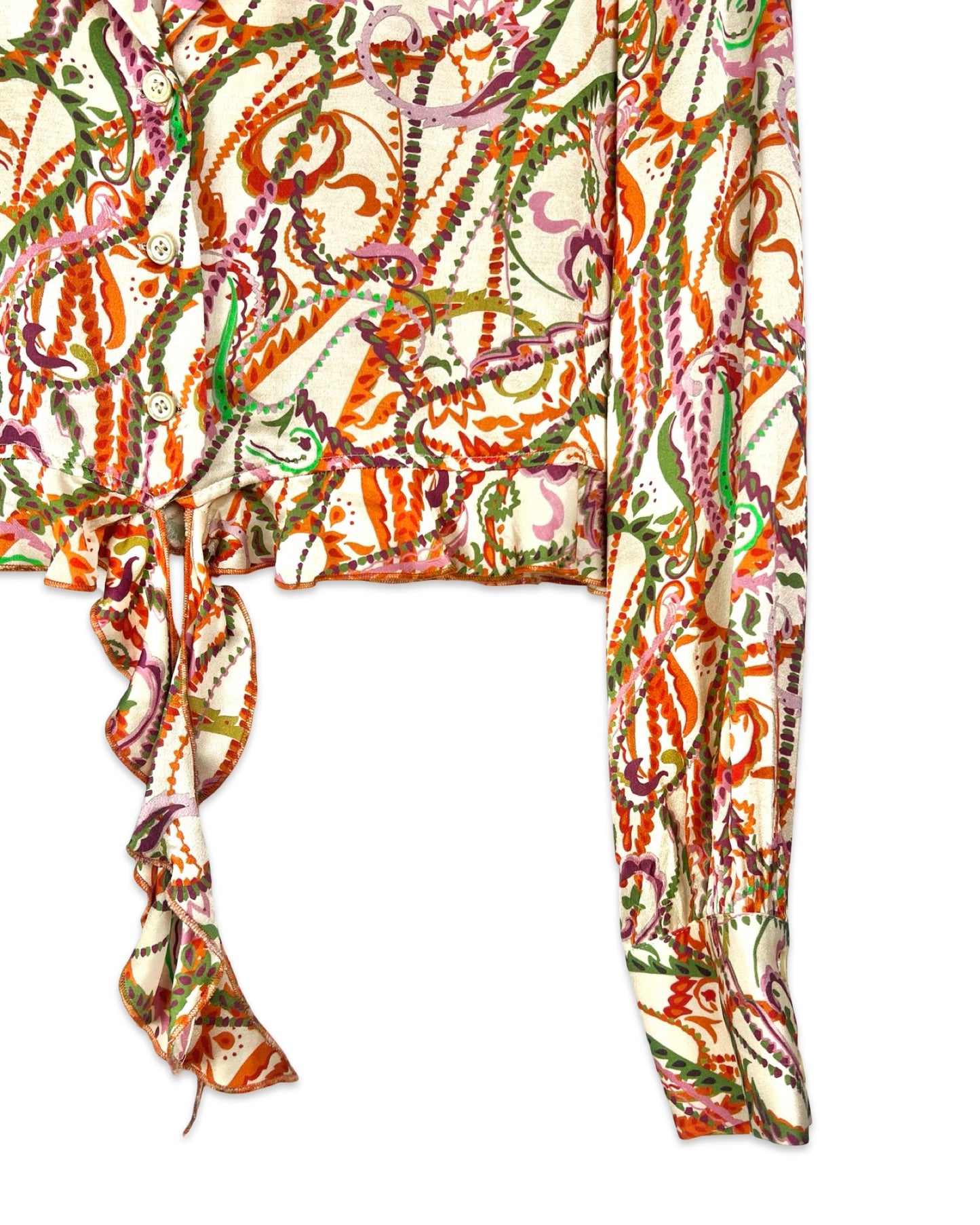 Cropped blouse met ruches - XL