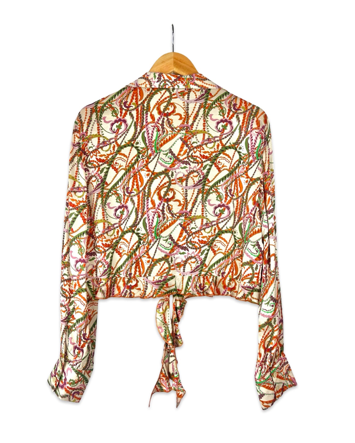 Cropped blouse met ruches - XL