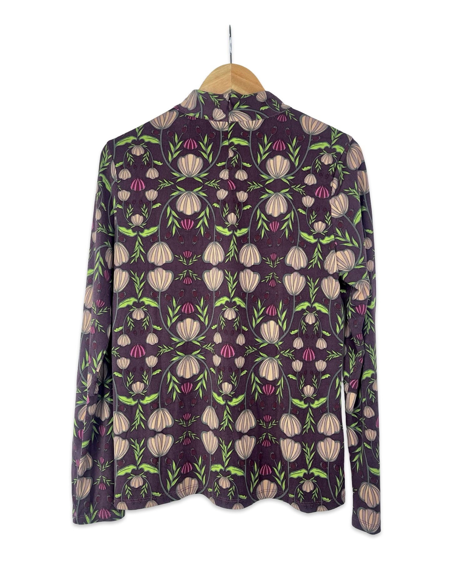 Top met col en botanische print - L
