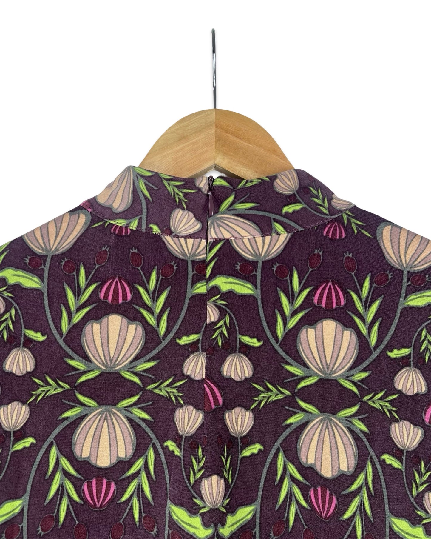 Top met col en botanische print - L