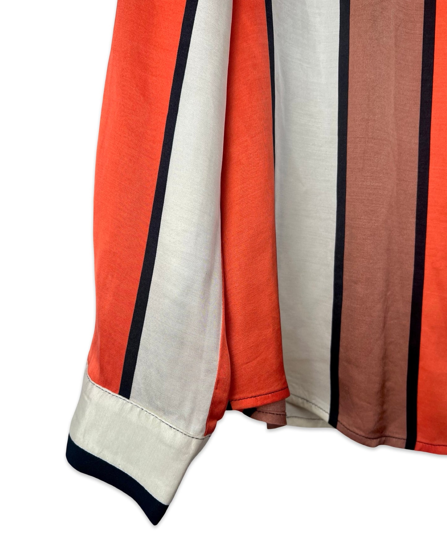 Viscose satijn blouse met strepen - M/L
