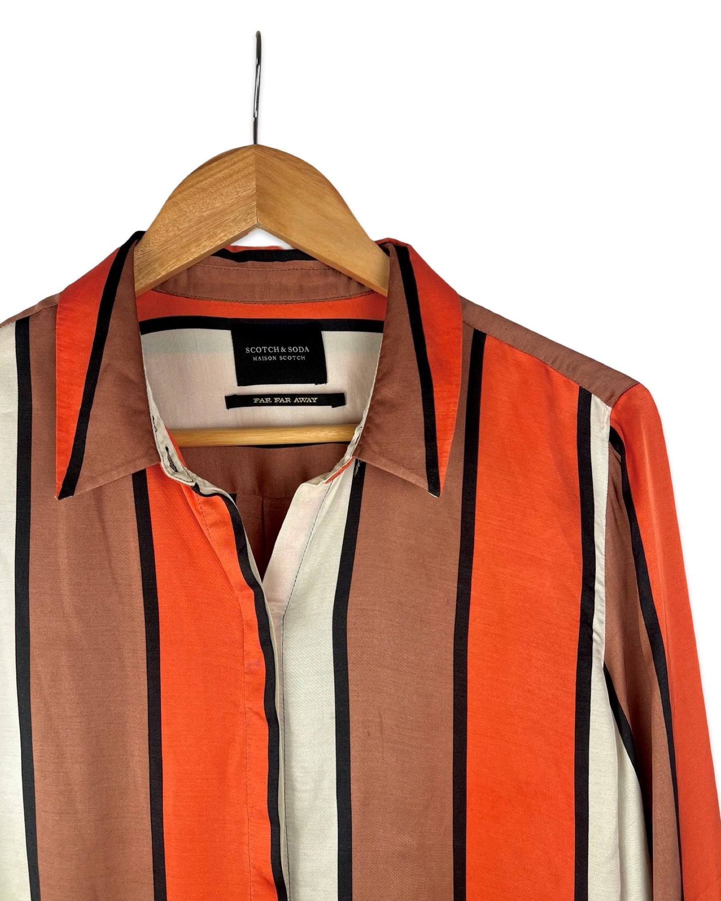 Viscose satijn blouse met strepen - M/L