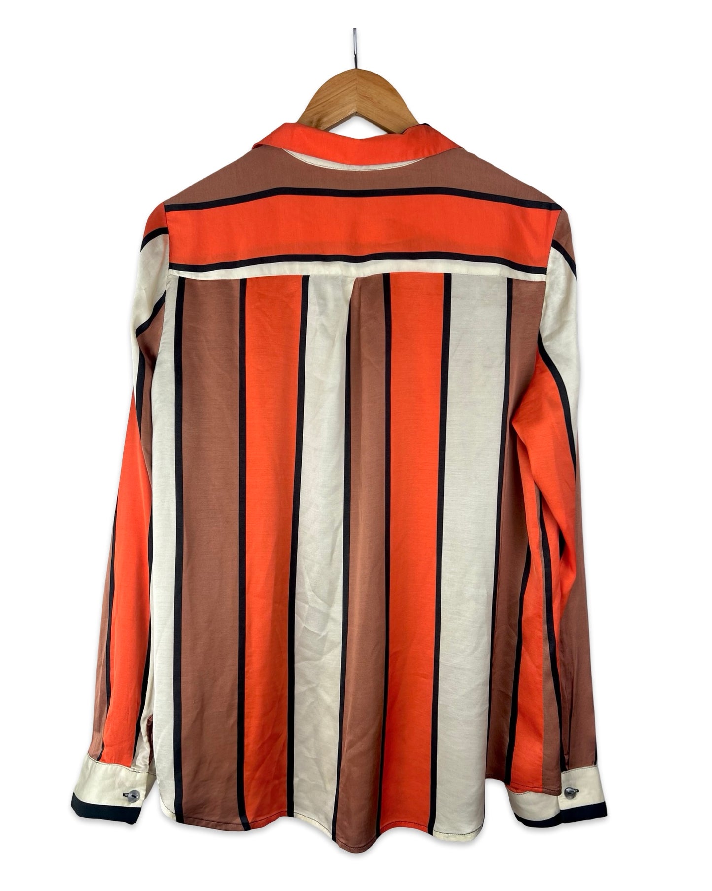 Viscose satijn blouse met strepen - M/L