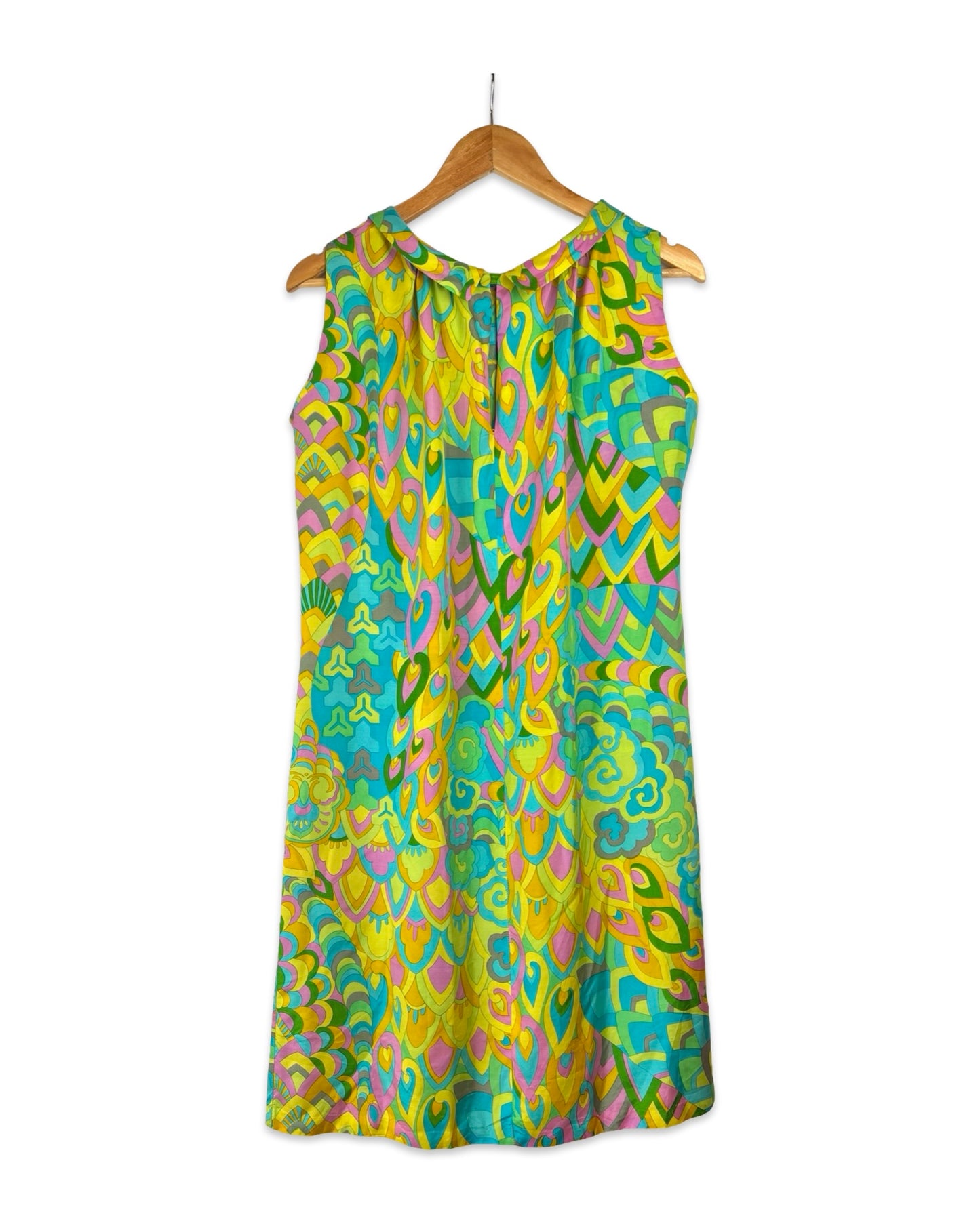 Vintage zijden sixties jurk - M
