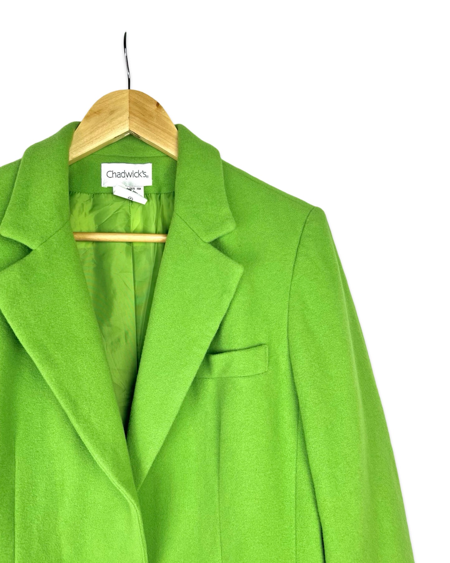 Groene wollen blazer - L