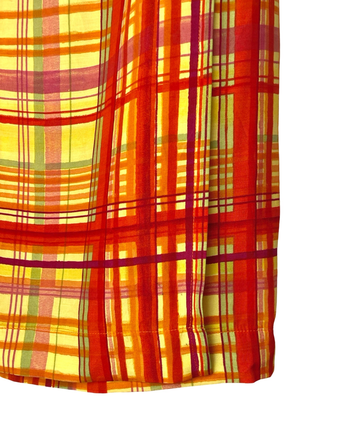 Vintage Geruite wikkelrok - S/M - Petit Paris Vintage