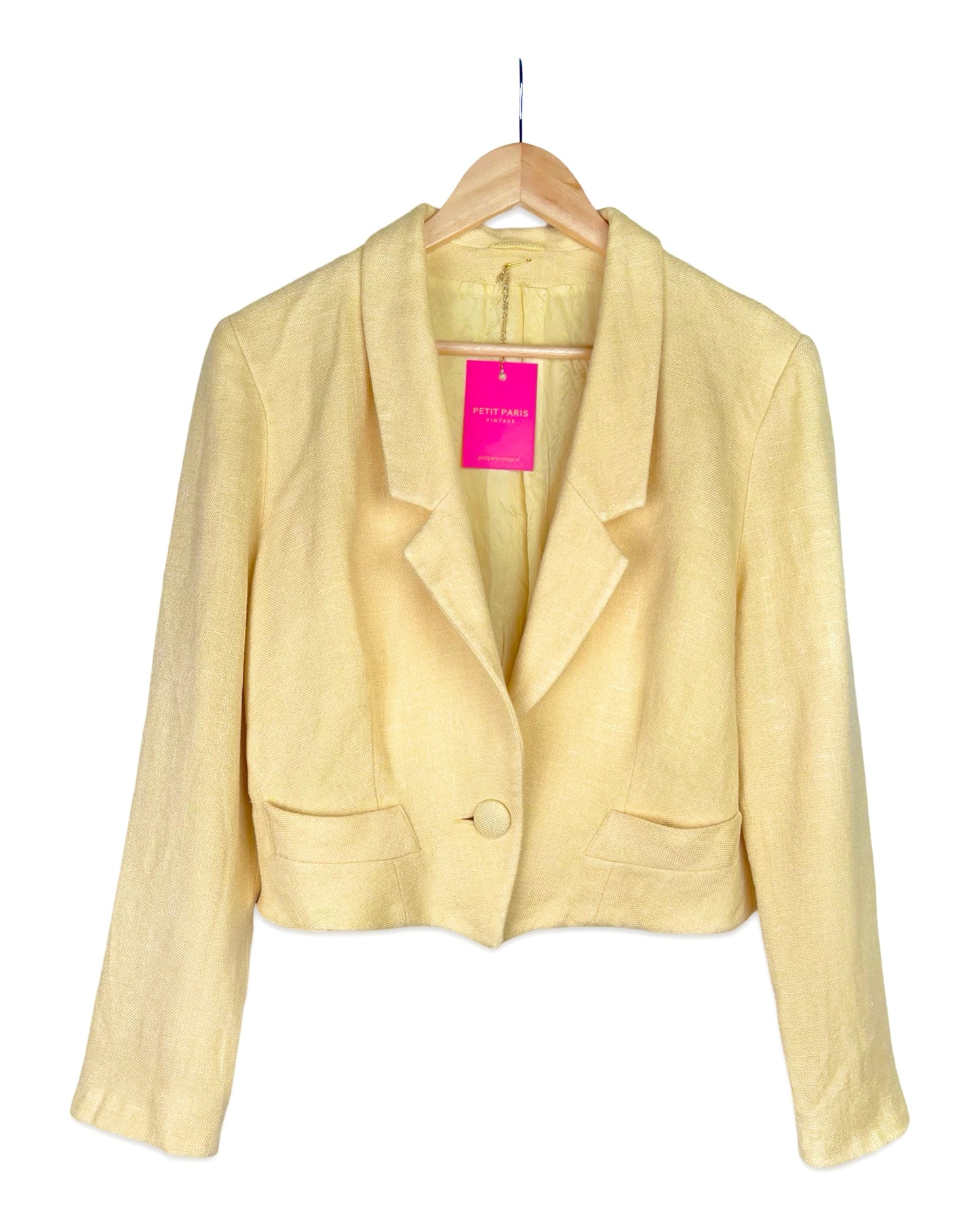 Pastel gele blazer - L