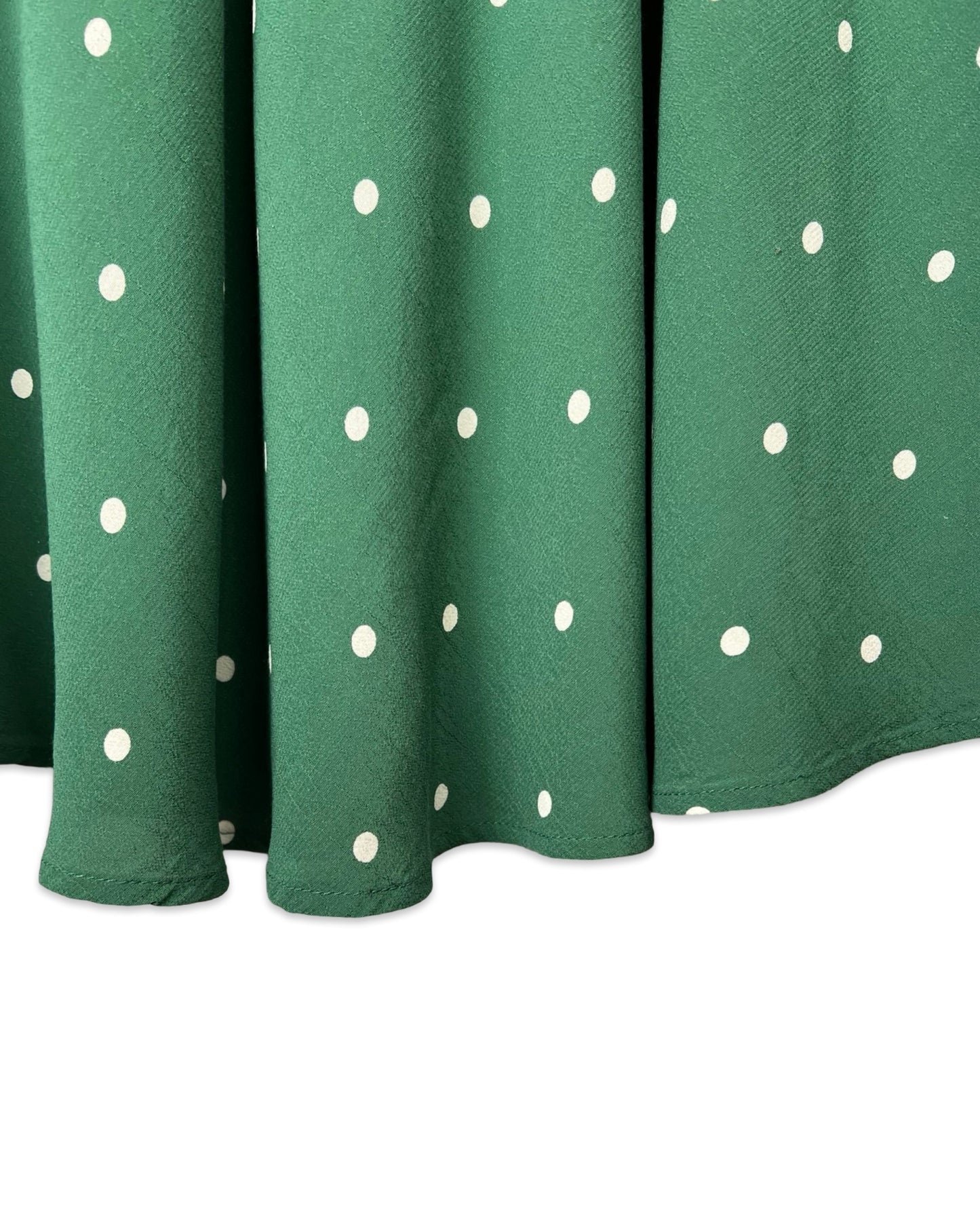 Groene maxirok met stippen - M