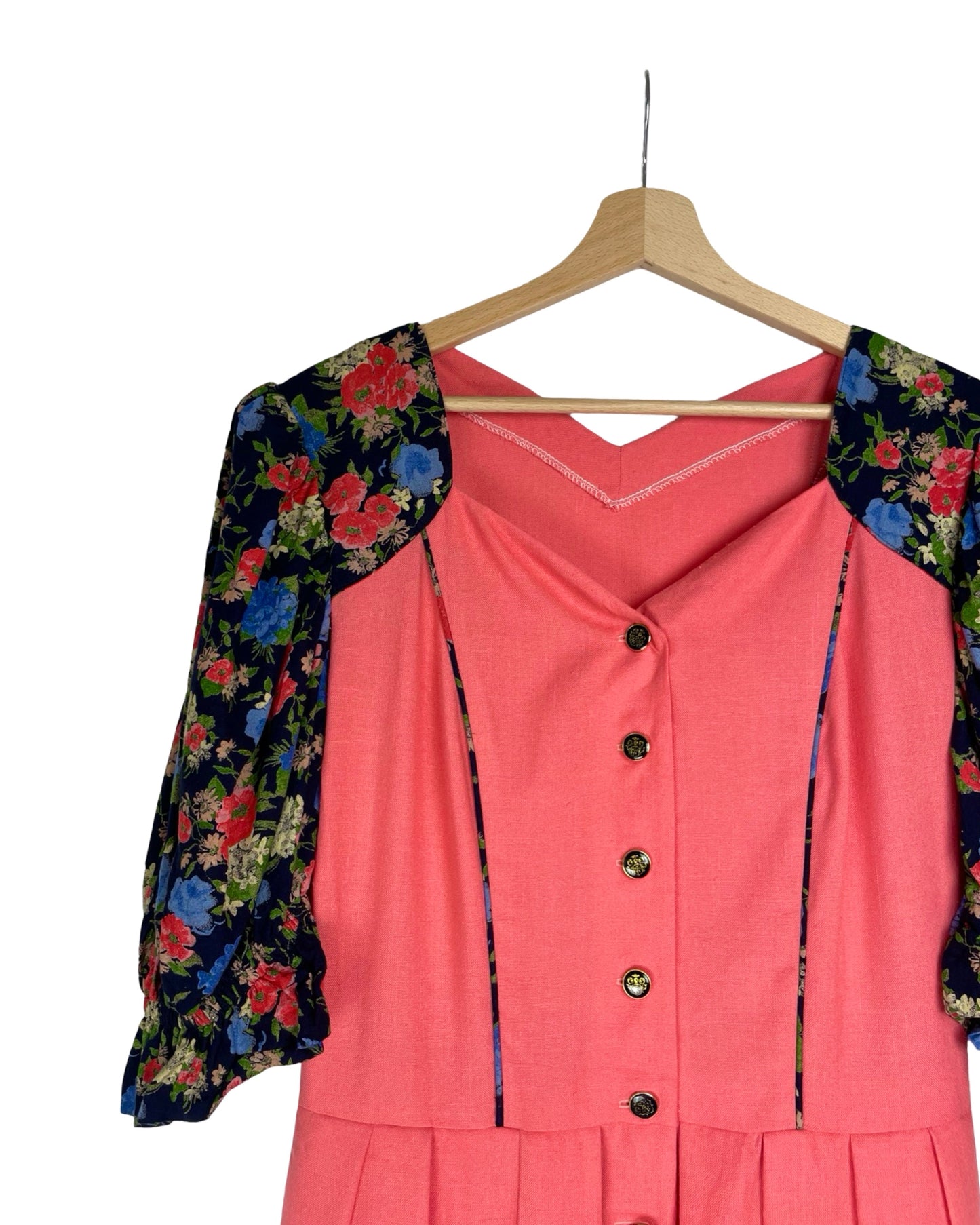 Vintage Jurk met pofmouwen - M - Petit Paris Vintage