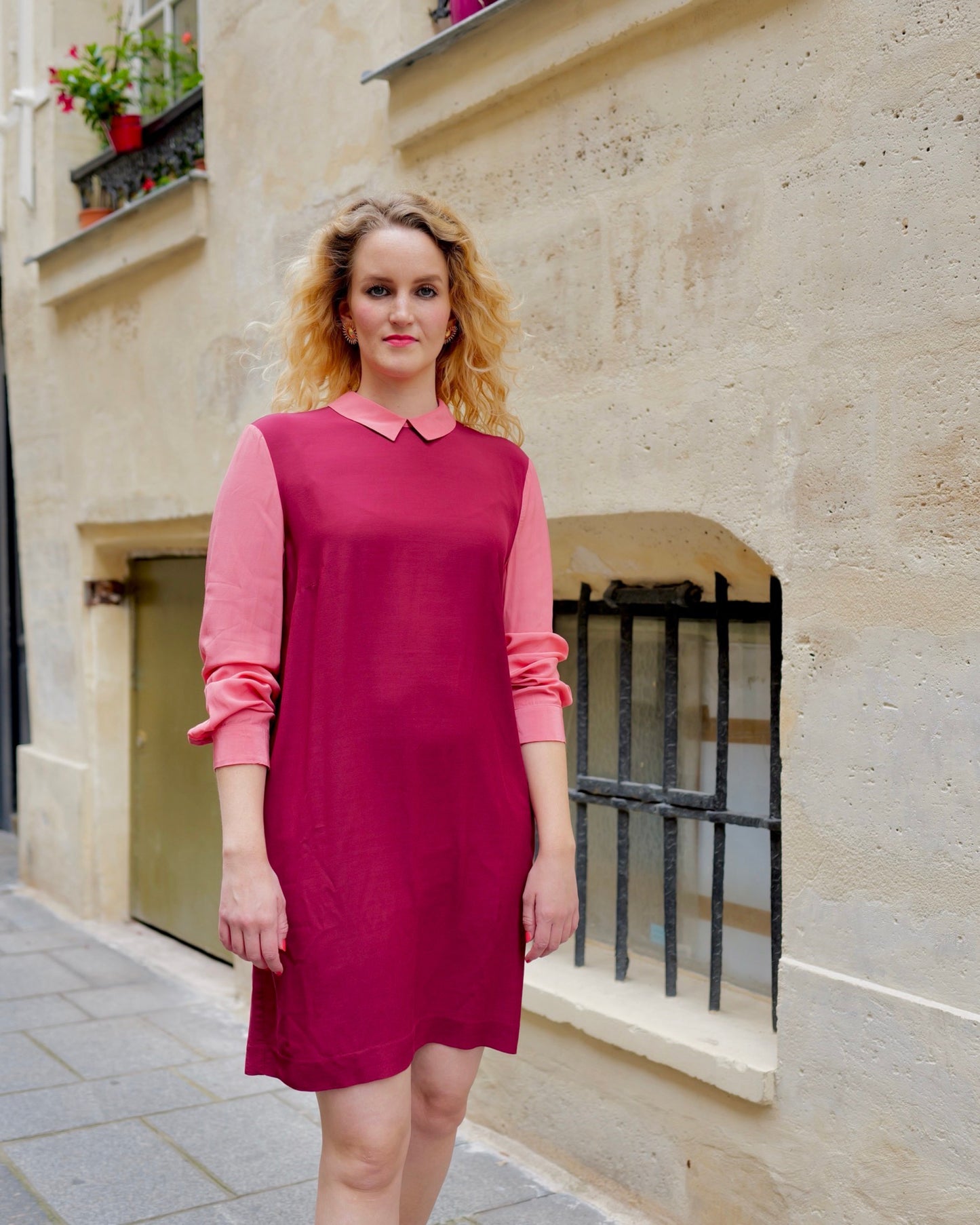 Vintage Two tone jurk - L - Petit Paris Vintage