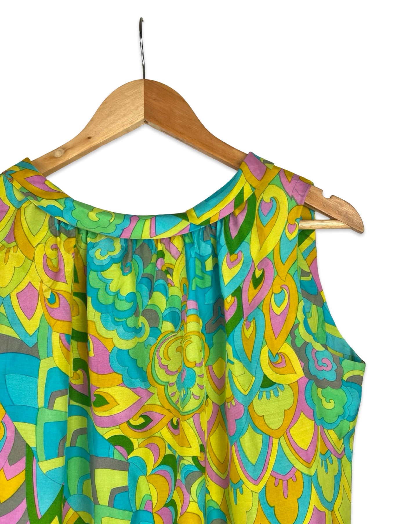 Vintage zijden sixties jurk - M