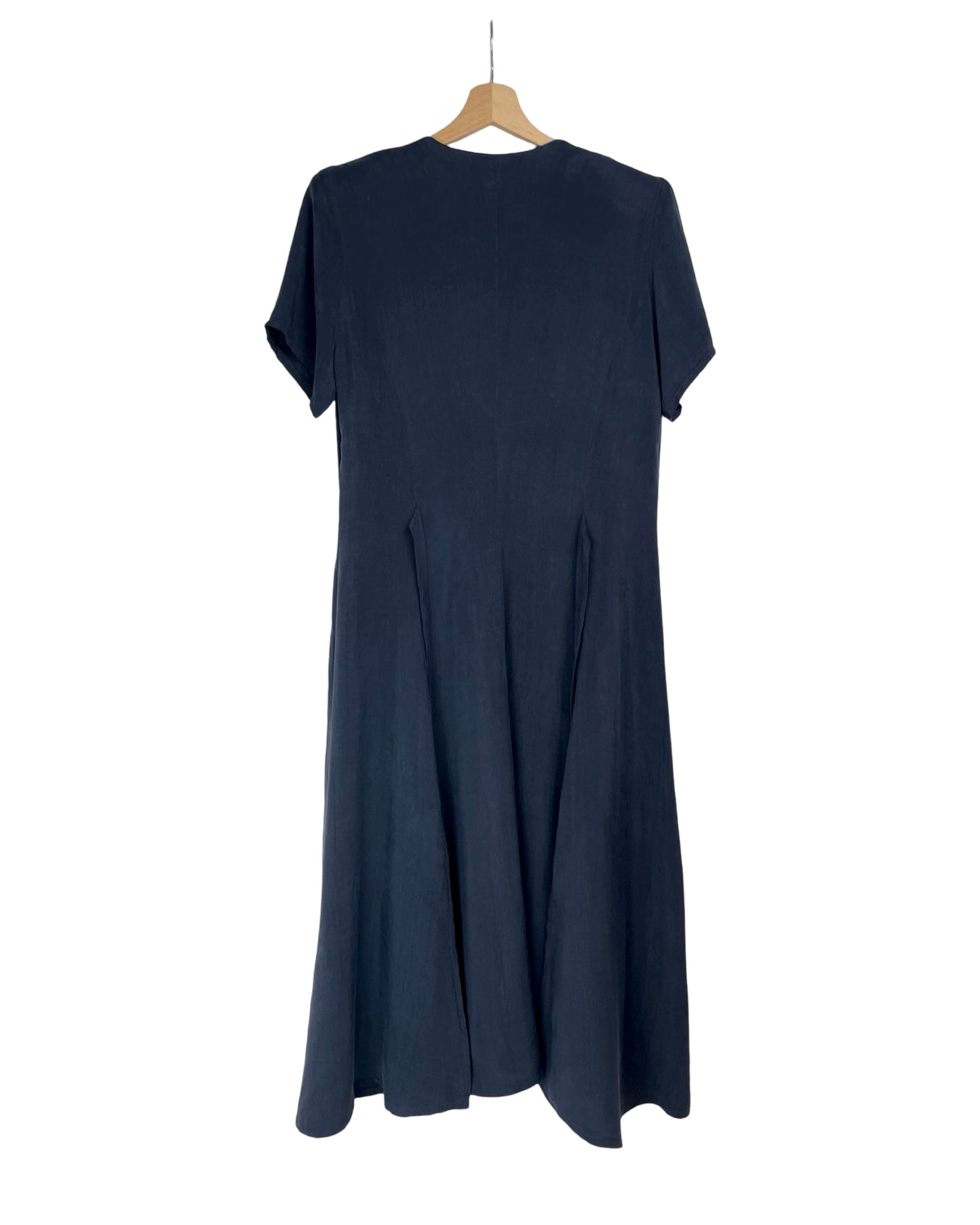 Vintage Donkerblauwe midi jurk - M - Petit Paris Vintage