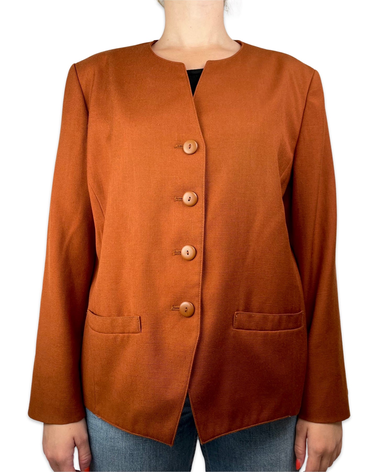 Vintage Cognac blazer - XL - Petit Paris Vintage