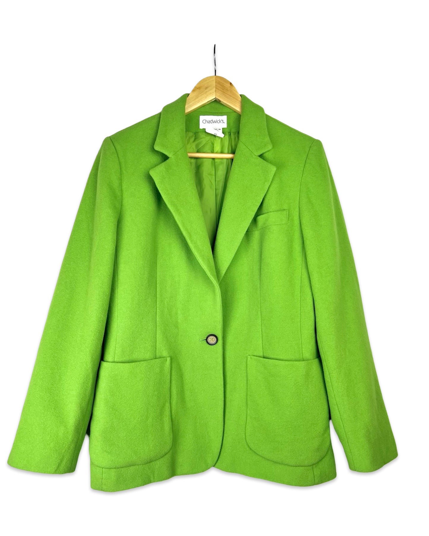 Groene wollen blazer - L