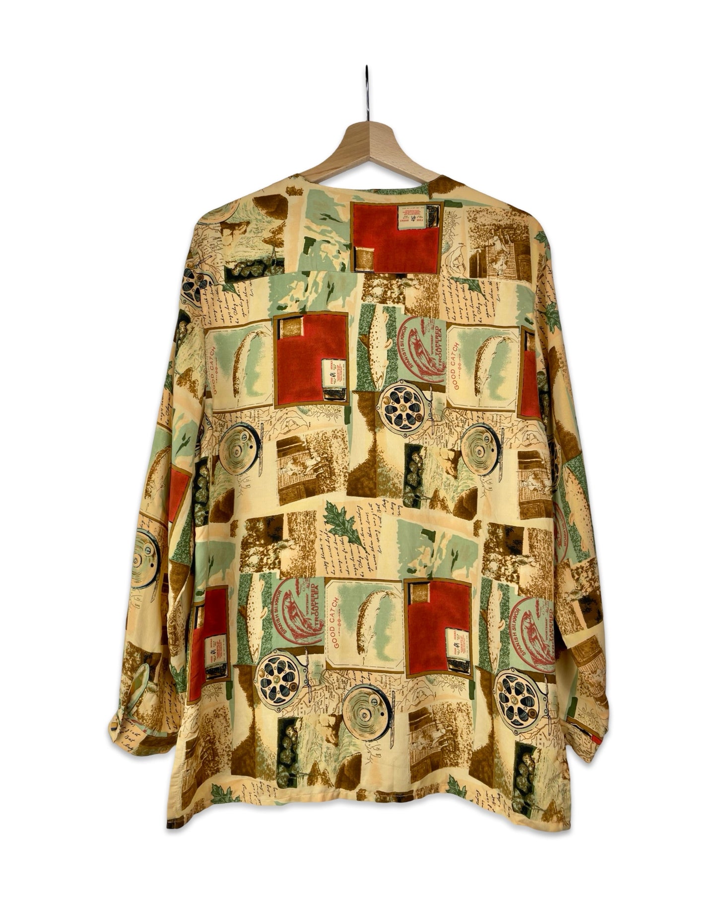 Vintage Zijden blouse met print - M/L - Petit Paris Vintage