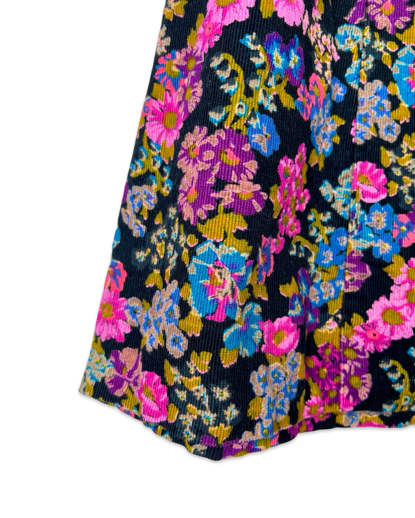 Vintage corduroy bloemenrok - S