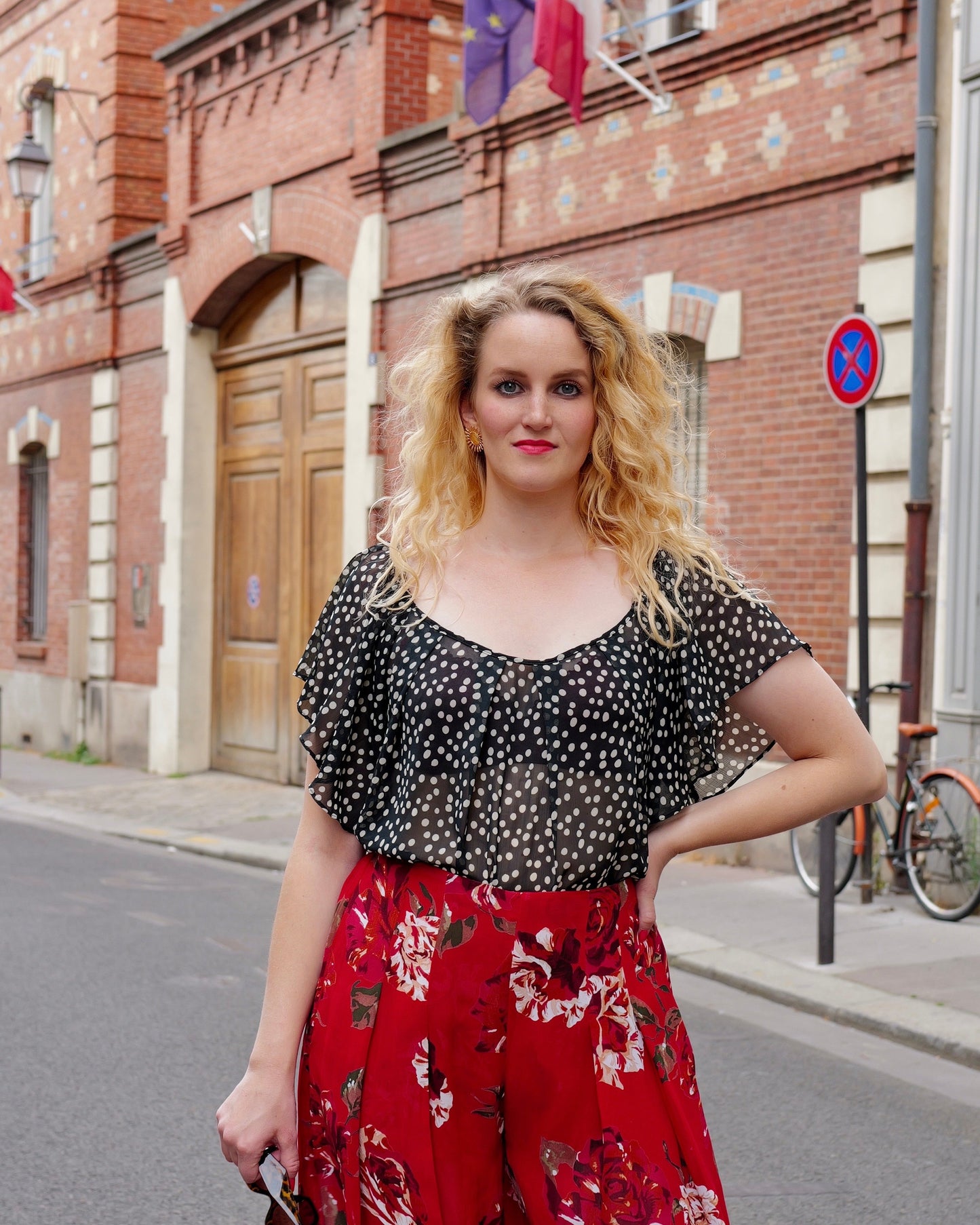 Blouse met stippen - L