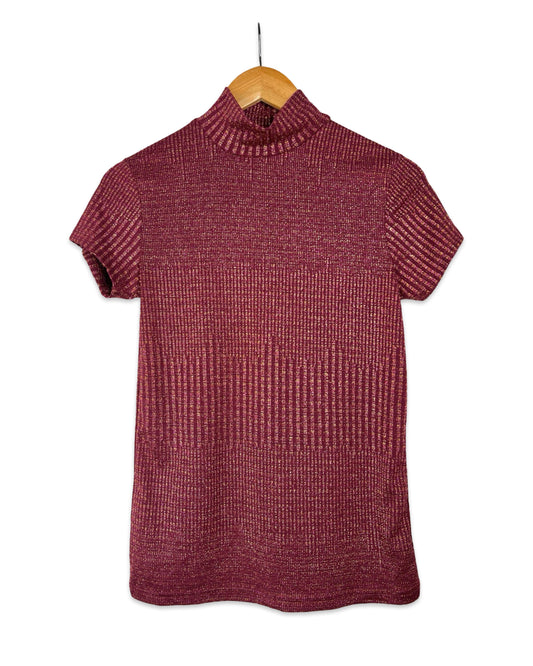 Glittertop met col - S